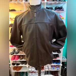 Men's Classic Black Genuine Leather Jacket Medium by TheTerritoryAhead